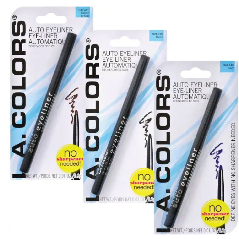 3 packs Eyeliner Pencils black, brown and navy